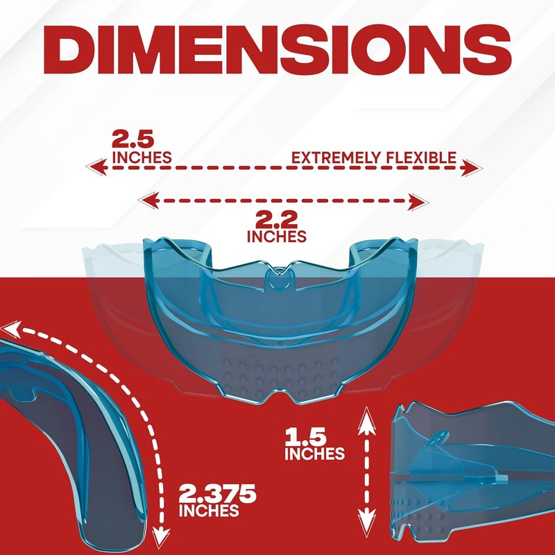 SAFE GRIN SafeGrin Blue Mouth Guard for Braces for Sports - Premium Silicone Teens & Youth Upper & Lower Teeth Protection for Sports - Football, Lacrosse, Hockey, Baseball - Image 2